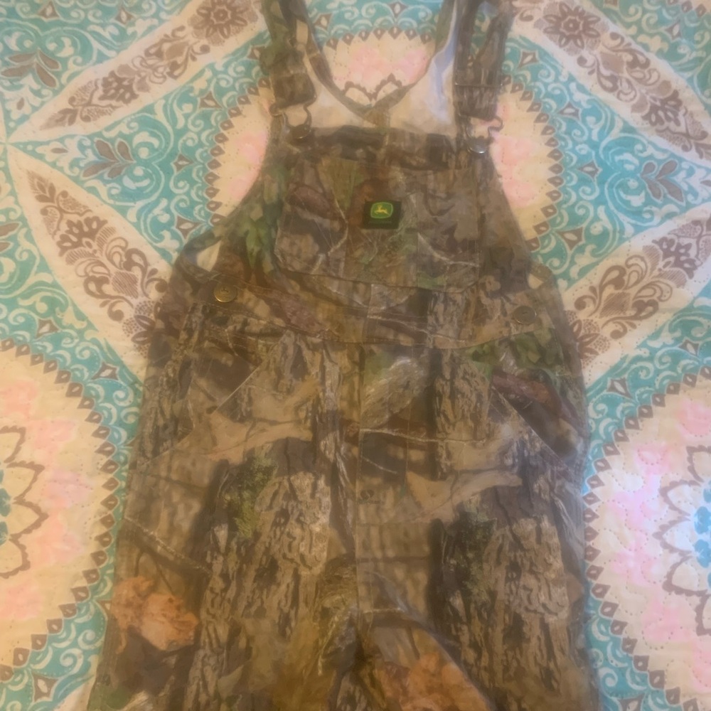 Boys size 5 camo John Deere overalls